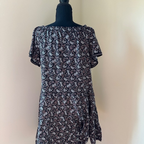 *MAX STUDIO* Pink x Black Floral Short Sleeve Dress Size Large - Picture 4 of 7